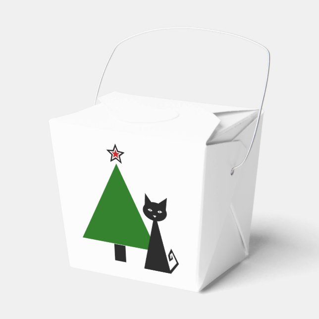 Black Cat Christmas Geschenkschachtel (Vorderseite)