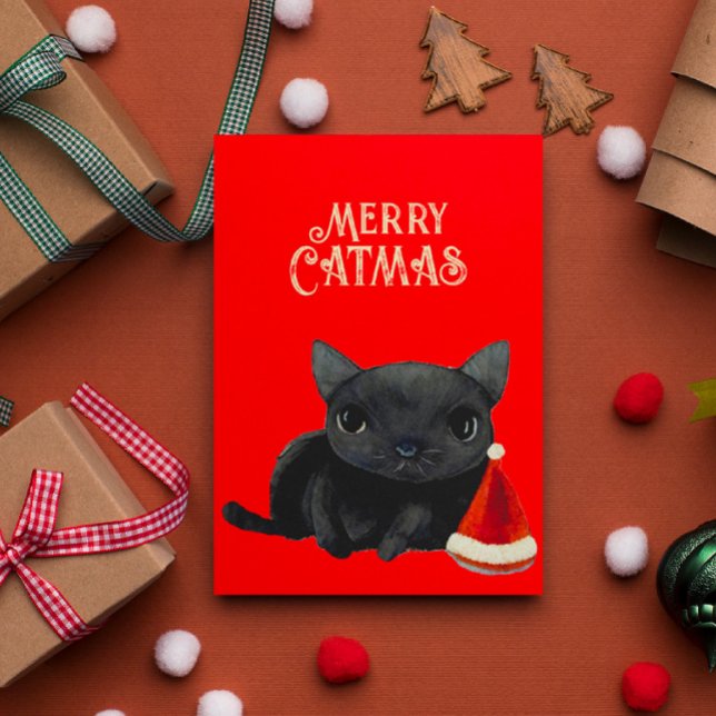 Black Cat Christmas Karte (Von Creator hochgeladen)