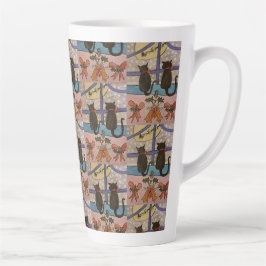 Black Cat Christmas Latte Tasse