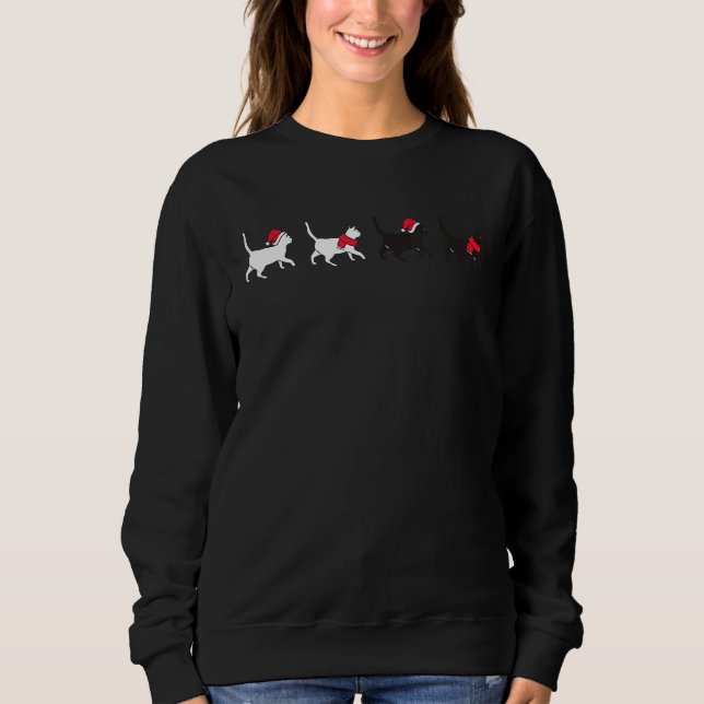 Black Cat Christmas Meowy   Cat   Cat Dad Cat Mom Sweatshirt (Vorderseite)