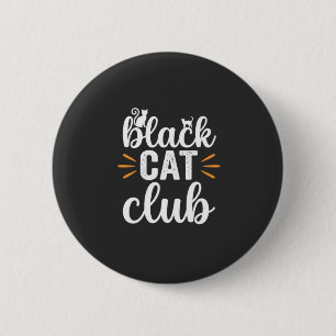 Black Cat Club Halloween-Design Button