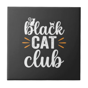 Black Cat Club Halloween-Design Fliese