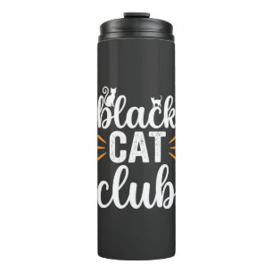 Black Cat Club Halloween-Design Thermosbecher