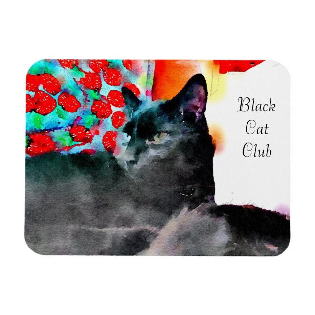 Black Cat Club Magnet (Horizontal)