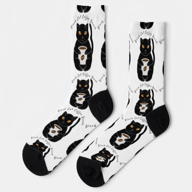 Black Cat Coffee Break Thunder_Cove Socken (Linkes Detail)