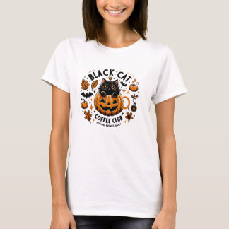 Black Cat Coffee Club Halloween Women's T - Shirt