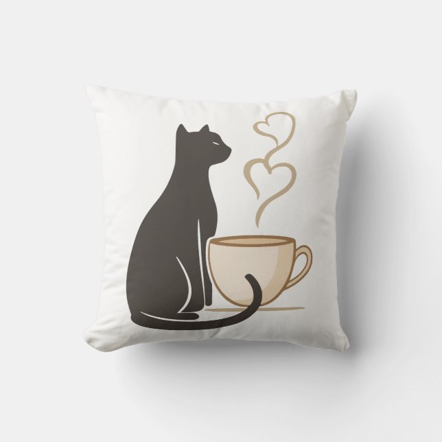 Black Cat Coffee Club Kissen (Vorderseite)