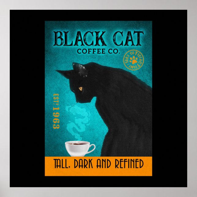 Black Cat Coffee Company Leinwand Poster (Vorne)
