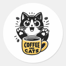 Black Cat Coffee Illustration