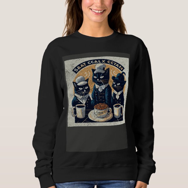 Black Cat Coffee Squad Sweatshirt (Vorderseite)