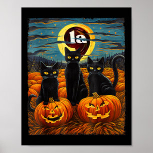 Black Cat Comma La Kamala Harris T-Shirt Halloween Poster