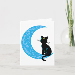 Black Cat Crescent Moon Sailor Mama Karte