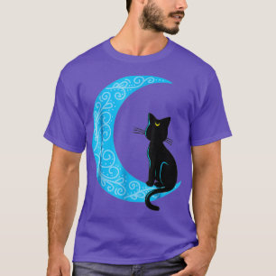 Black Cat Crescent Moon Sailor Mom T-Shirt