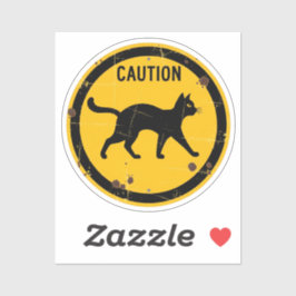 Black Cat Crossing - Halloween-Vorsichtszeichen Aufkleber