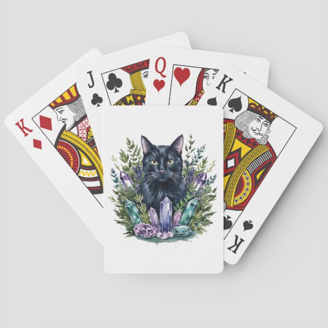 Black Cat Crystals Playing Cards Spielkarten (Rückseite)