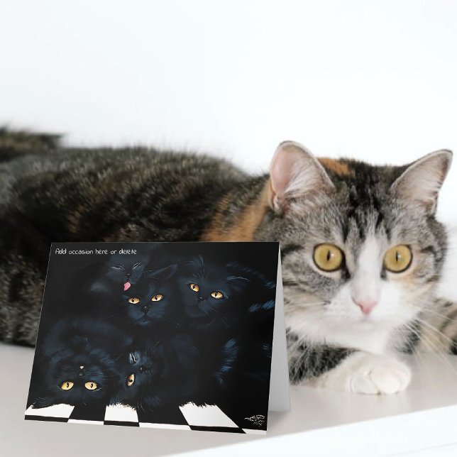 Black Cat Cuddle Karte (Von Creator hochgeladen)