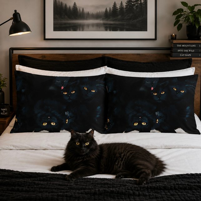 Black Cat Cuddle Kissenbezug (Von Creator hochgeladen)