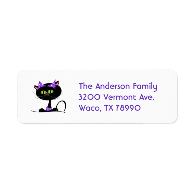 Black Cat Custom Address Label (Vorne)