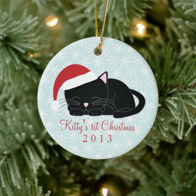 Black Cat Custom Weihnachtsschmuck (Baum)