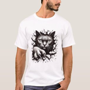 Black Cat Design 3D réaliste T-shirt de luxe