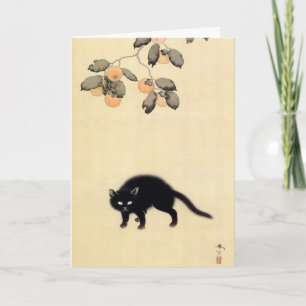 Black Cat (Detail), Shunsō, japanische Kunst Karte