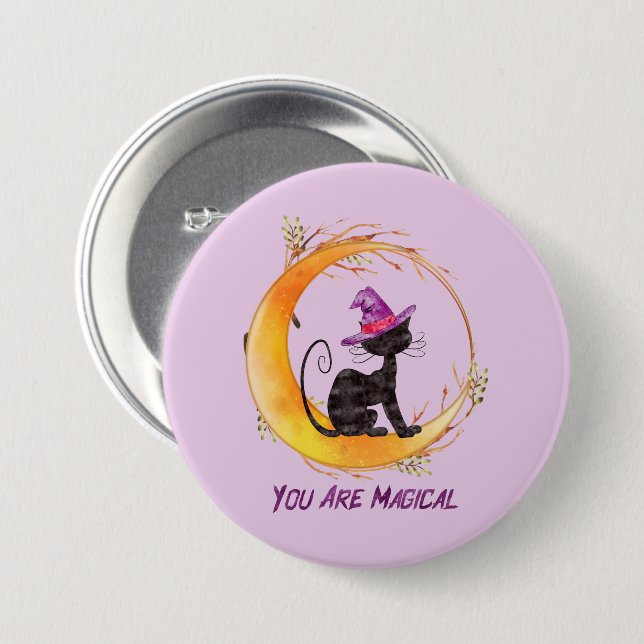 Black Cat - Du bist magisch Button (Vorne & Hinten)