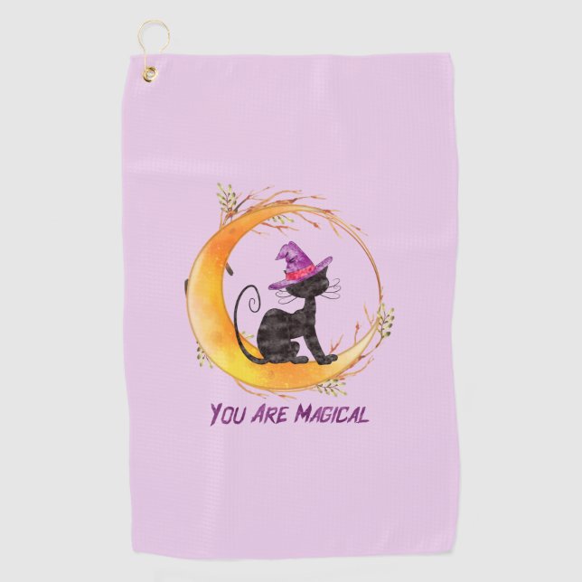 Black Cat - Du bist magisch Golfhandtuch (Vorderseite)