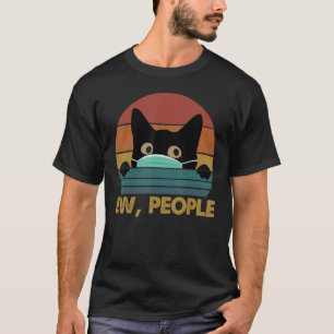 Black Cat Ew People Facemask Vintag Essentials T-Shirt