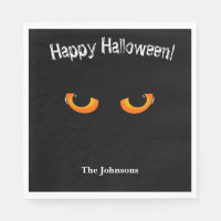 Black Cat Eyes Halloween-Party Napkins