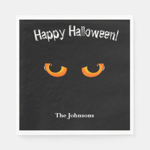 Black Cat Eyes Halloween-Party Napkins  Serviette