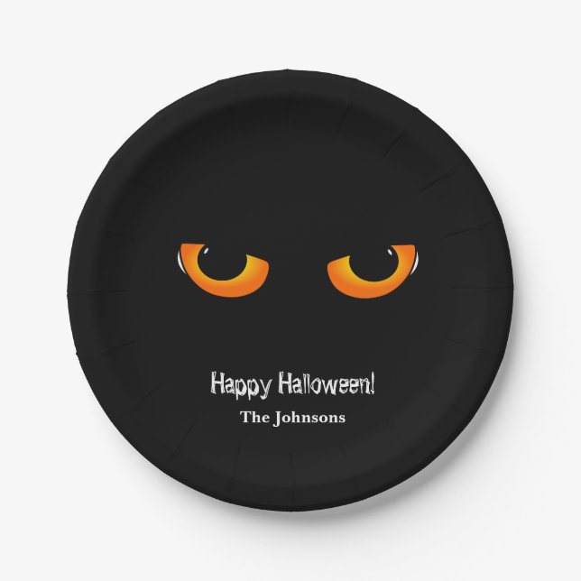 Black Cat Eyes Halloween-Party Paper Teller (Vorderseite)