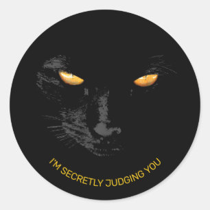 Black Cat Eyes lustig anpassbar Runder Aufkleber