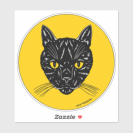 Black Cat Face Aufkleber