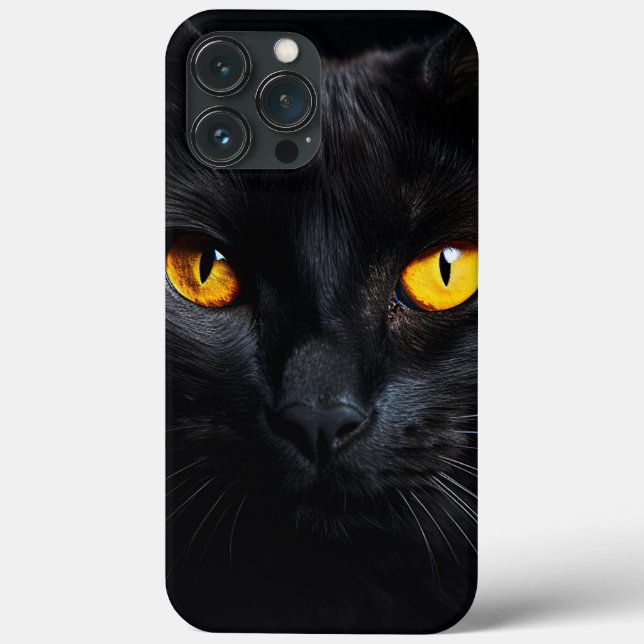 Black Cat Face Case-Mate iPhone Hülle (Rückseite)