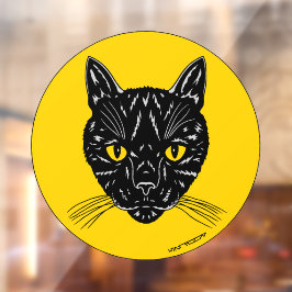 Black Cat Face Fensteraufkleber