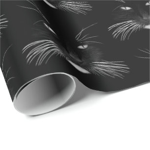 Black Cat Face Geschenkpapier