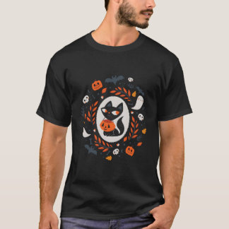 Black Cat Fall Halloween T-Shirt