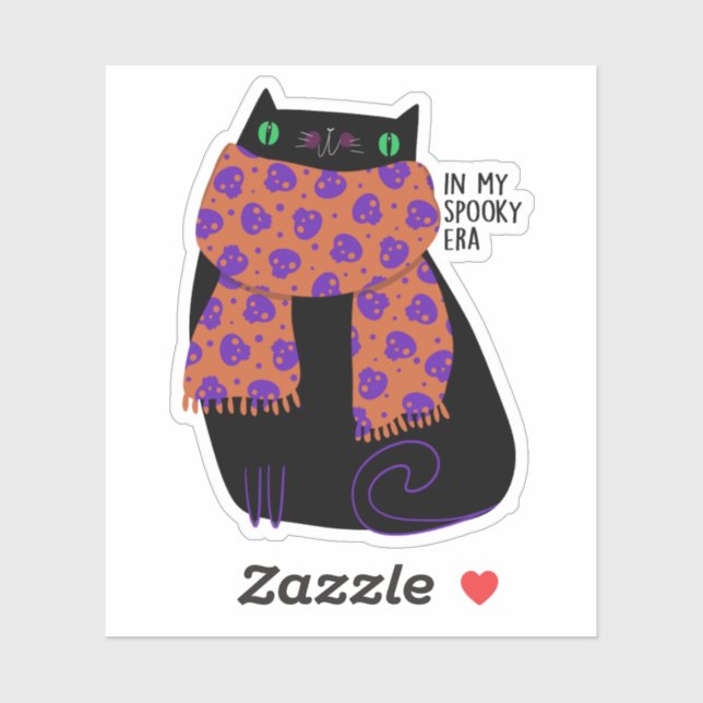 Black Cat Fall Saison Halloween Spooky Niedlich Aufkleber (Blatt)