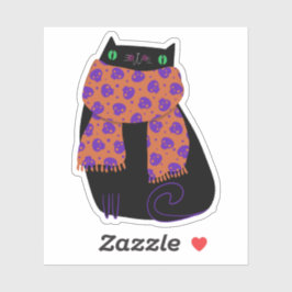 Black Cat Fall Saison Halloween Spooky Niedlich Aufkleber