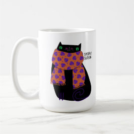 Black Cat Fall Saison Halloween Spooky Niedlich Kaffeetasse