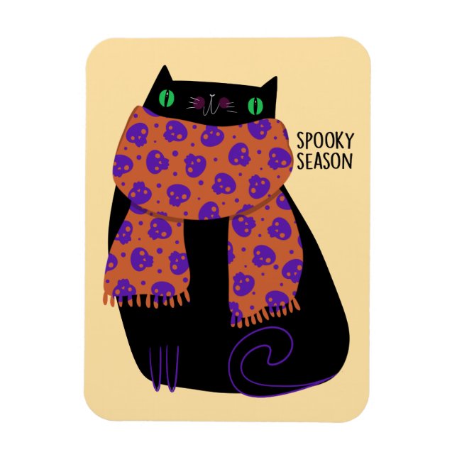 Black Cat Fall Saison Halloween Spooky Niedlich Magnet (Vertikal)