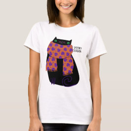 Black Cat Fall Saison Halloween Spooky Niedlich T-Shirt