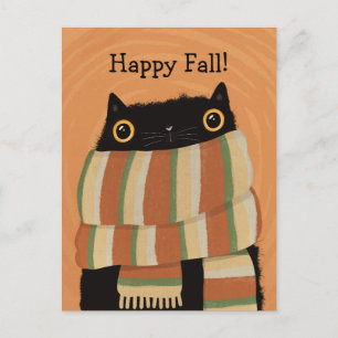 Black Cat Fall Saison Happy Halloween Feiertagspostkarte