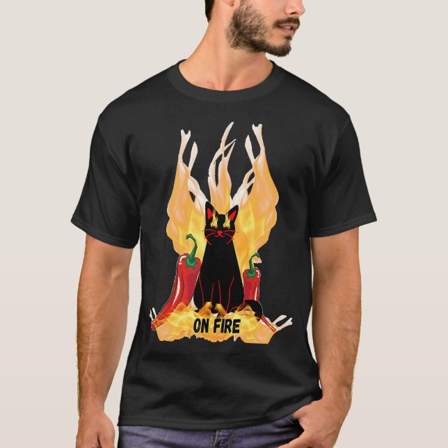 Black cat Fireworks T-Shirt (Vorderseite)