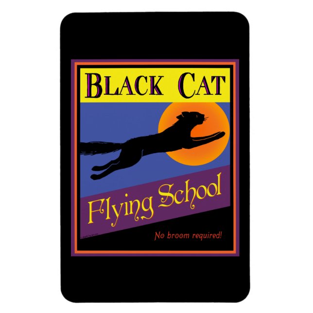 Black Cat Flying School Flexi Magnet (Vertikal)