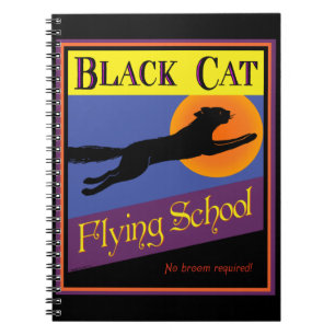 Black Cat Flying School Notebook Notizblock
