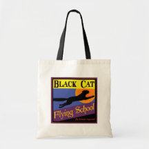 Black Cat Flying School Vintages Halloween Totbeut