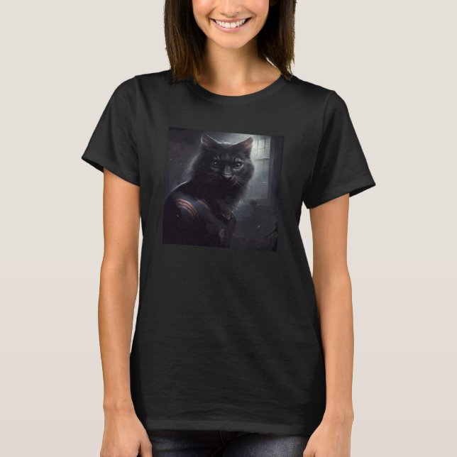 Black Cat Football Video Games T-Shirt (Vorderseite)