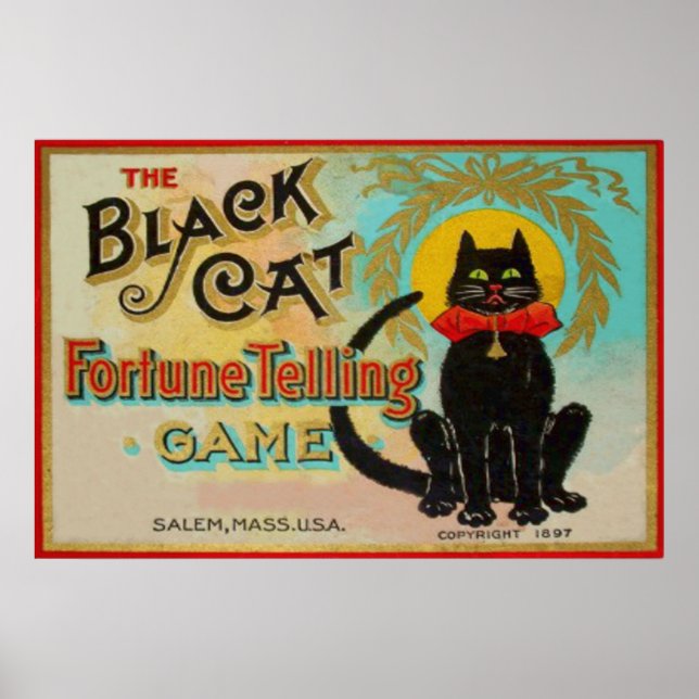 Black Cat Fortune Telling Game Poster (Vorne)