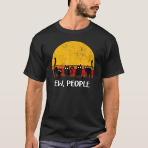 Black Cat Frauen Ew People Meowy Cat T-Shirt